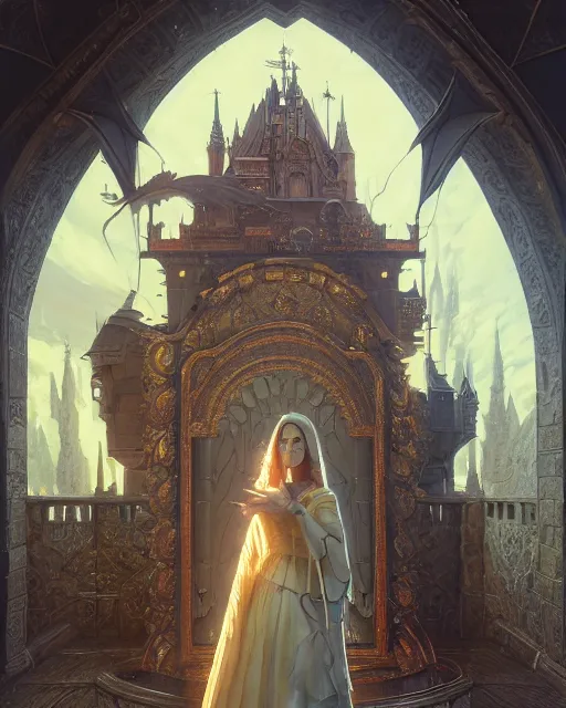 Image similar to highly detailed surreal vfx portrait of a blessed shield in a majestic castle by golden tree, stephen bliss, unreal engine, greg rutkowski, loish, rhads, beeple, makoto shinkai and lois van baarle, ilya kuvshinov, rossdraws, tom bagshaw, alphonse mucha, global illumination, detailed and intricate environment