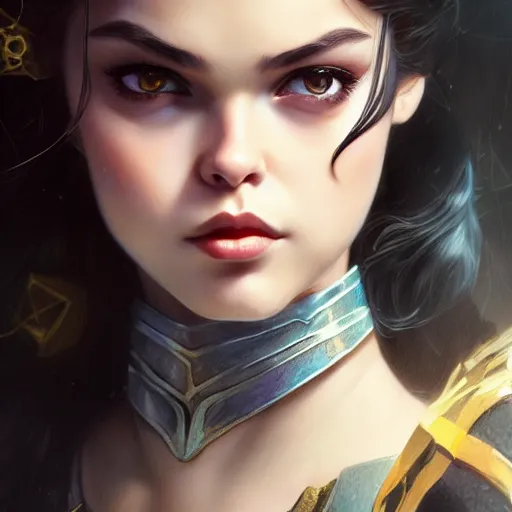 Prompt: beautiful Odeya Rush as Batgirl, western, closeup, D&D, fantasy, intricate, elegant, highly detailed, digital painting, artstation, concept art, matte, sharp focus, illustration, art by Artgerm and Greg Rutkowski and Alphonse Mucha