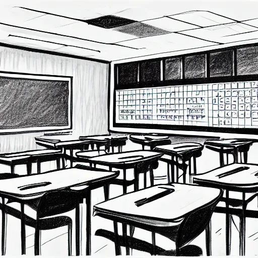 Black & White Anime Classroom Background Graphic by MeiMei10 · Creative  Fabrica