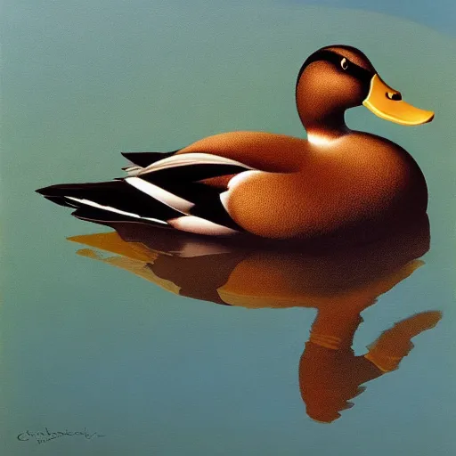 Image similar to a duck on the prowl oil painting clarence holbrook carter