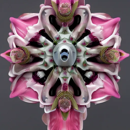 Image similar to futuristic stapelia grandiflora mecha star flower body, sepals forming helmet, floral details, stapelia grandiflora, 8 k hd resolution, barbatos gundam with floral inlay, bandai box art, star wars, makoto kobayashi, frank gehry, raymond swanland