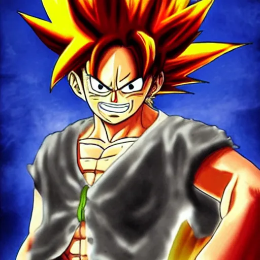 Image similar to luffy as goku