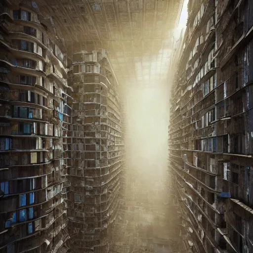 Image similar to Endless Plattenbau, Moscow, Russia, 2045, steampunk