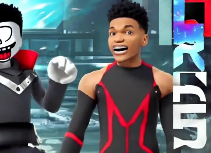 Prompt: etika reacting to sans getting revealed in smash, YouTube video screencap