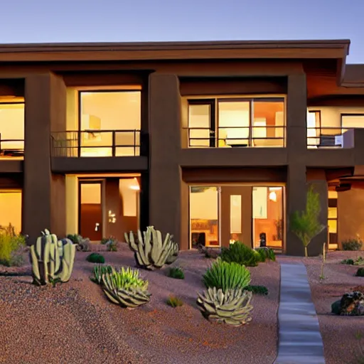 Image similar to modern arizona home, exterior, adobe style