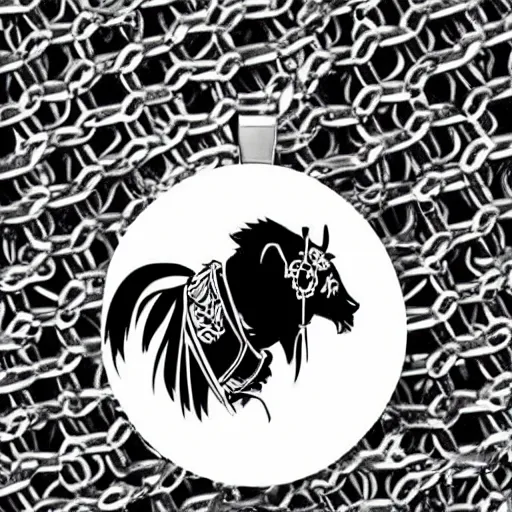 Prompt: graphic design ink samurai chains