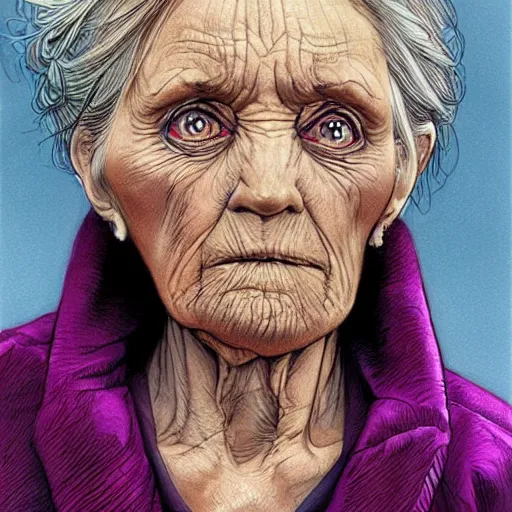 Image similar to a beautiful portrait of an old woman Travis Charest style