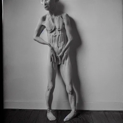 Image similar to expired kodak film photograph of strange butoh dancer, 8 k, award winning photography, cinematic