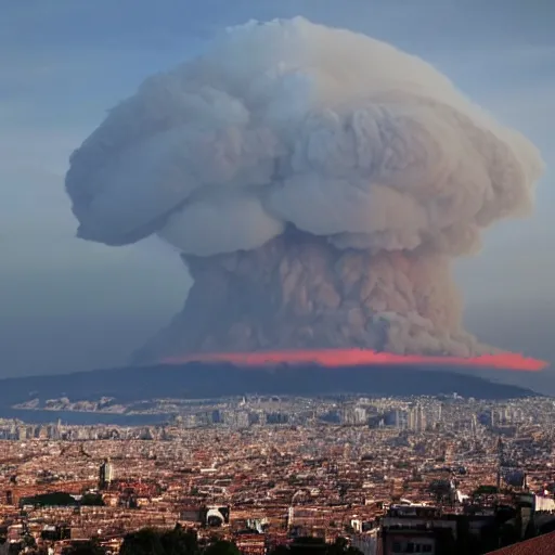 Image similar to nuke explosion in the skyline from barcelona seen from vallvidrera