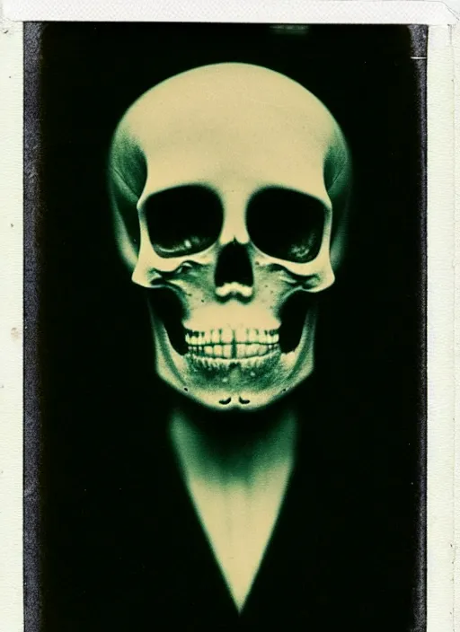 Image similar to 👽, 💀, 1 9 1 0 polaroid photo