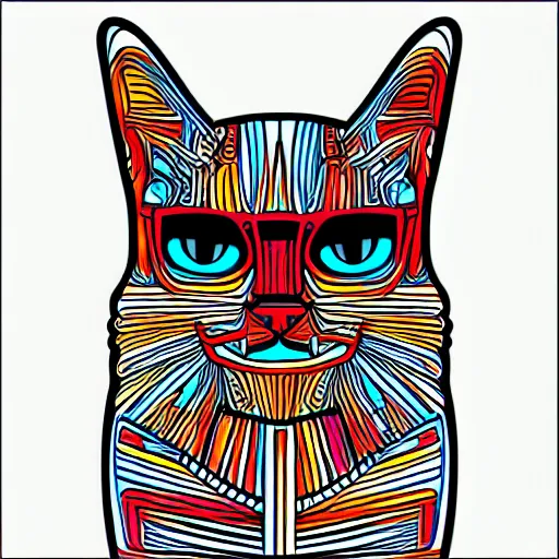 Prompt: futuristic cat in the style of vector art