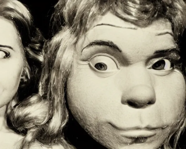 Prompt: behind the scenes, high resolution cinestill photo of shrek on the set of the titanic, realistic faces, dramatic lighting, sharp focus,