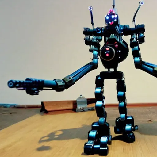 Image similar to a mechanical spider robot with guns