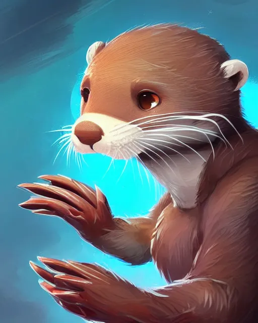 Image similar to character concept art of a cute male anthropomorphic otter furry | | cute - fine - face, pretty face, key visual, realistic shaded perfect face, fine details by stanley artgerm lau, wlop, rossdraws, james jean, andrei riabovitchev, marc simonetti, and sakimichan, trending on artstation