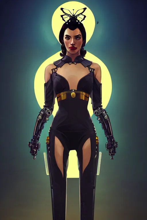 Image similar to gta 5 queen bee profile picture by greg rutkowski, cybernetic wings, dynamic pose, intricate, futuristic, fantasy, elegant, by stanley artgerm lau, greg rutkowski, thomas kindkade, alphonse mucha, loish, norman rockwell, fantasy lut, asymmetric, long hair, retro computer graphics, video game, fluid lines,