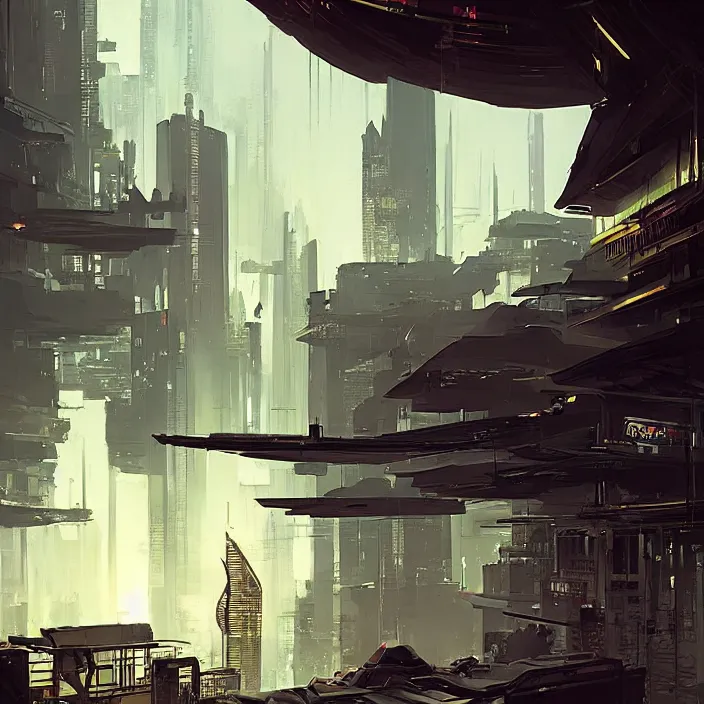 Prompt: noir skyline from cyberpunk thailand of the future, south east asian architecture, oriental, digital art, concept art, by greg rutkowski, by syd mead