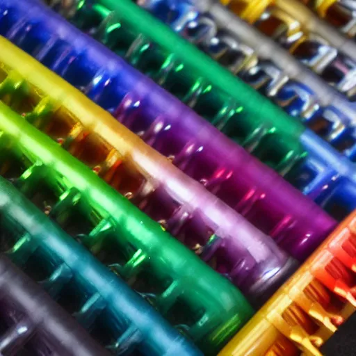 Image similar to rainbow colored lining bolts