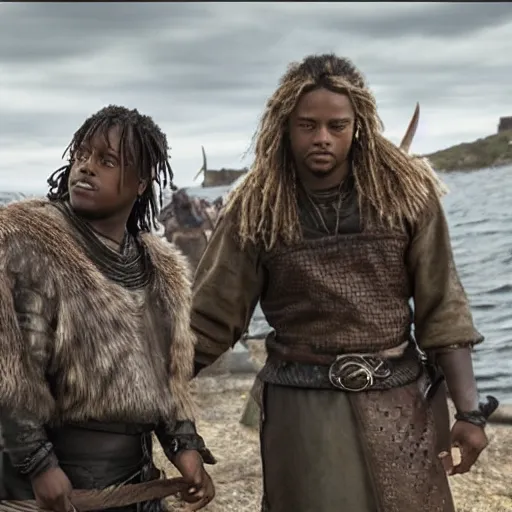 Image similar to juice wrld in Vikings very detailed 4k quality super realistic