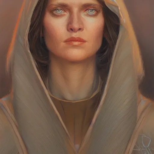 Prompt: the famous female wizard, closeup portrait art by donato giancola and greg rutkowski, vintage retro, realistic face, digital art, trending on artstation, symmetry!!