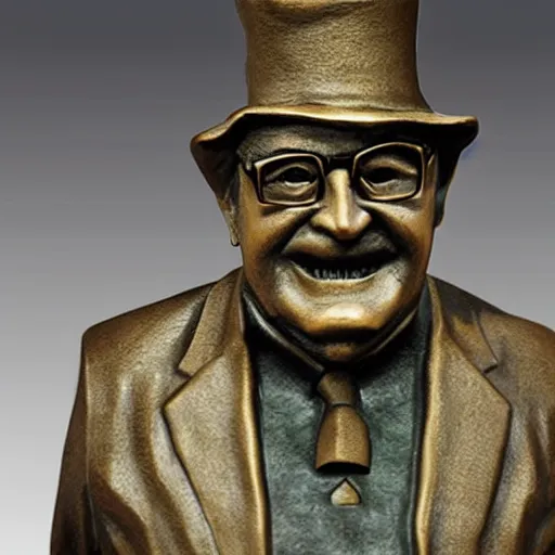 Prompt: Grunkle Stan, realistic bronze sculpture