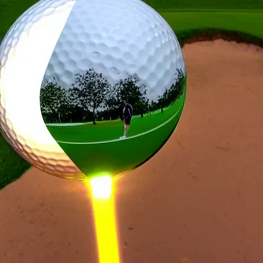 Image similar to golf ball striking earth at 99% the speed of light