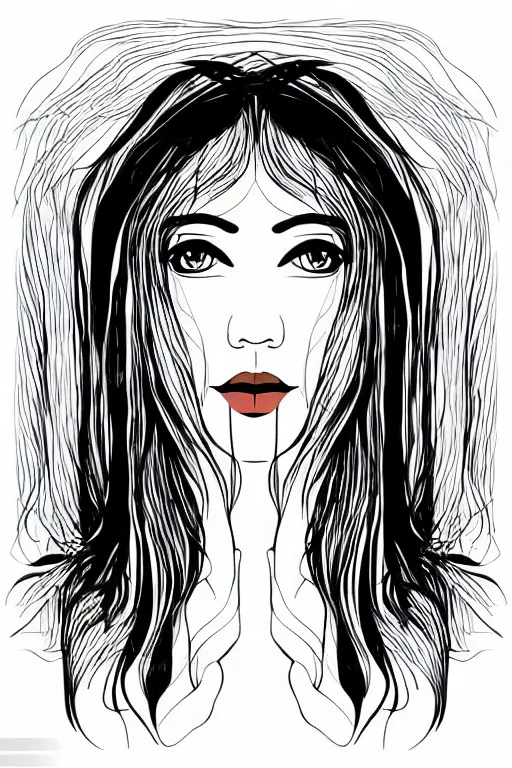 Image similar to minimalist boho style art of a human face, illustration, vector art