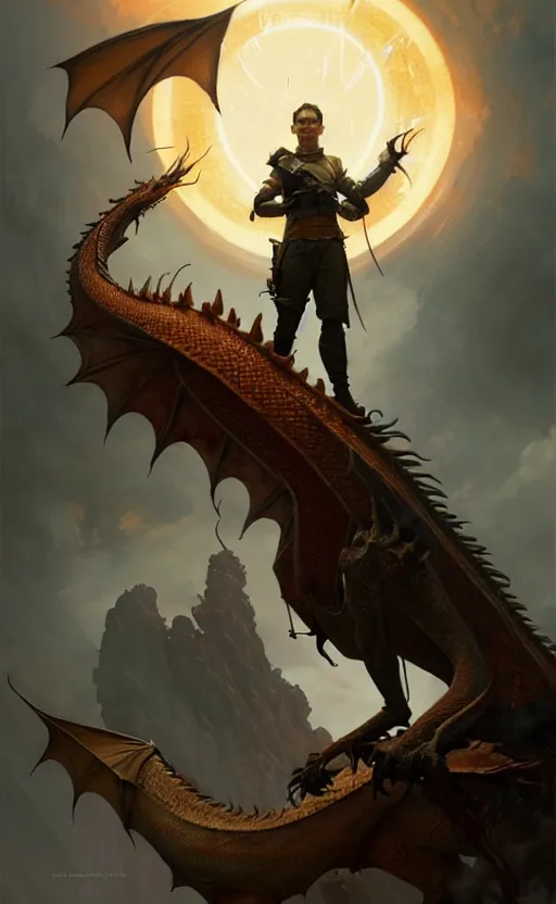 Image similar to dragon gorgeous lighting by weta studio bautista and norman rockwell and greg rutkowski and tom bagshaw and james gurney and lucasfilm