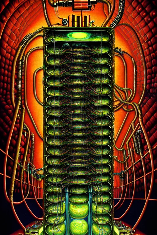 Image similar to a photorealistic painting of the transparent jelly blob nightmare industrial horror machine electronic chemistry by johfra bosschart, lisa frank, dark fantasy art, high detail, trending on artstation