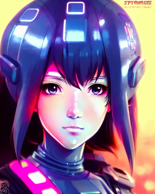 Image similar to portrait Anime Commander Girl Neon-cybernetic cute-fine-face, pretty face, realistic shaded Perfect face, fine details. Anime. Battle field battlefield realistic shaded lighting by katsuhiro otomo ghost-in-the-shell, magali villeneuve, artgerm, rutkowski Jeremy Lipkin and Giuseppe Dangelico Pino and Michael Garmash and Rob Rey