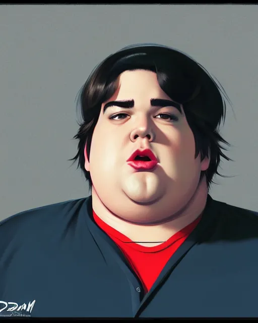 Prompt: a comic potrait of fat obese dan schneider from drake and josh with black and red parts, fine - face, realistic shaded perfect face, fine details. night setting. very anime style. realistic shaded lighting poster by ilya kuvshinov katsuhiro, unreal engine, global illumination, radiant light, detailed and intricate environment