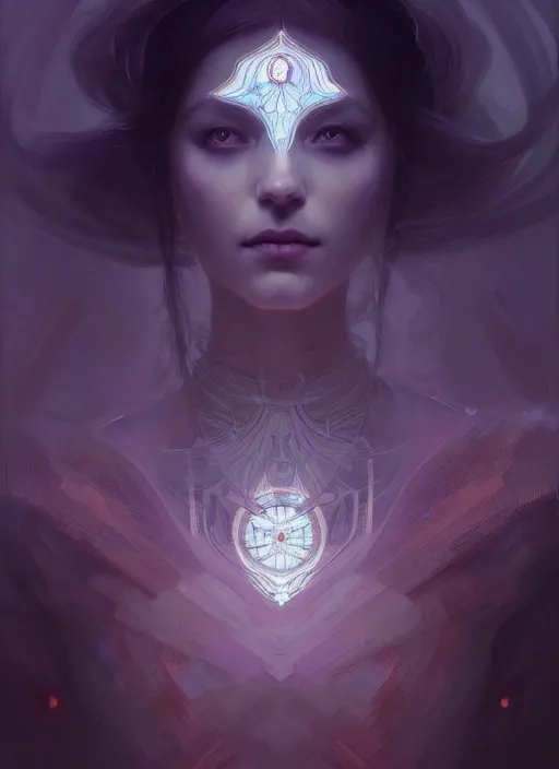 Image similar to symmetry!! portrait of a beautiful necromancer princess, sci - fi, glowing lights!! intricate, elegant, highly detailed, digital painting, artstation, concept art, smooth, sharp focus, illustration, ethereal, ominous, misty, by ruan jia and jeremy mann and alphonse mucha, 8 k