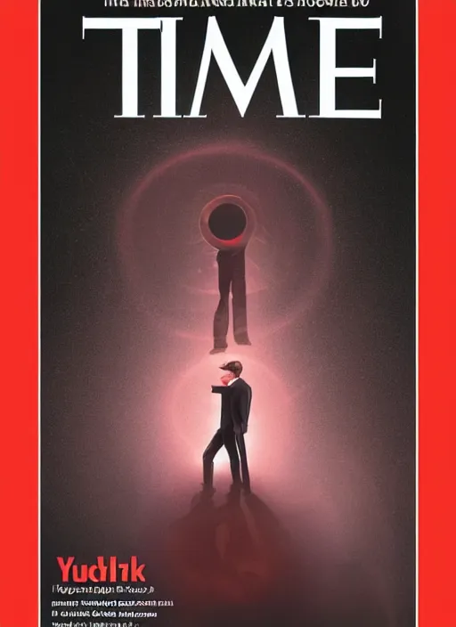 Image similar to TIME magazine cover, the coming AI singularity, by Marc Seguin, 4k