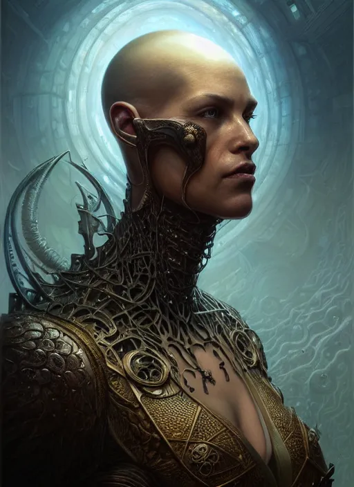 Prompt: portrait shot of a worlock, a scenic dystopian environment, intricate, elegant, highly detailed, centered, digital painting, artstation, concept art, smooth, sharp focus, illustration, artgerm, tomasz alen kopera, peter mohrbacher, donato giancola, joseph christian leyendecker, wlop, boris vallejo