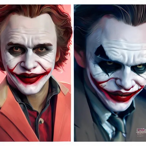 Image similar to Young Haley Joel Osmen joker as cute Joker as a doll, by Stanley Artgerm Lau, WLOP, Rossdraws, James Jean, Andrei Riabovitchev, Marc Simonetti, Yoshitaka Amano, ArtStation, CGSociety,