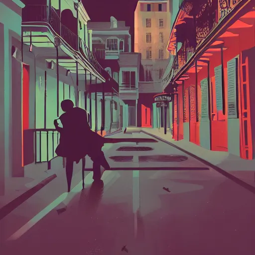 Image similar to a colorful comic noir illustration of star - crossed lovers in new orleans by sachin teng, dark vibes, pastel lighting, cinematic, depth of field, 8 k, high contrast