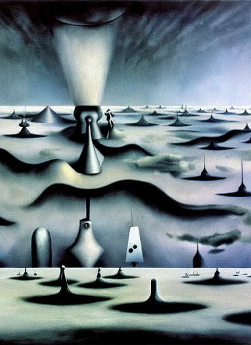 Image similar to apocalypse machine detailed painting by yves tanguy