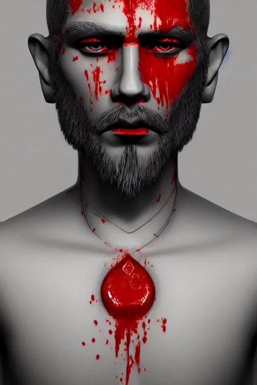 Image similar to portrait of hindu blood god, hindu concept art, cgsociety, octane render, trending on artstation, artstationHD, artstationHQ, unreal engine, 4k, 8k