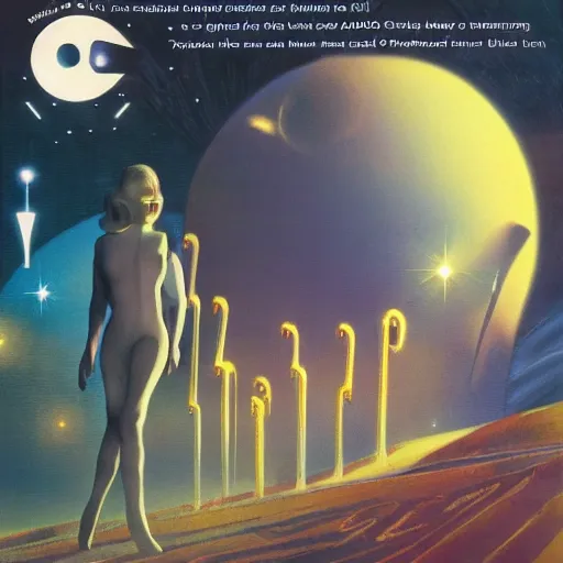 Prompt: android dreaming of electric sheep, sci-fi book cover, 1972, detailed, 4k