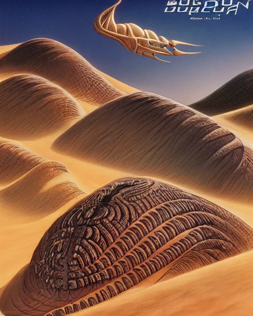 Image similar to dune movie by roger dean, biomechanical, 4 k, hyper detailed