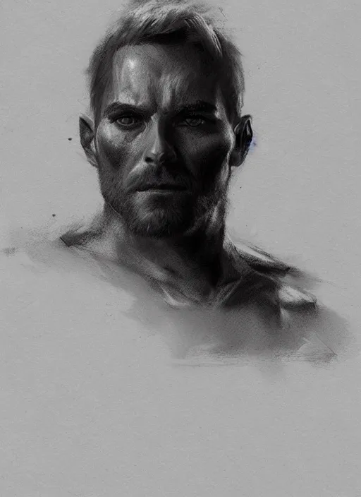 Prompt: a man, made with charcoal, by greg rutkowski, trending on artstation, masterpiece