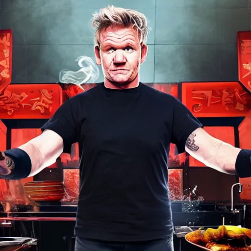 Prompt: Gordon Ramsay as Naruto