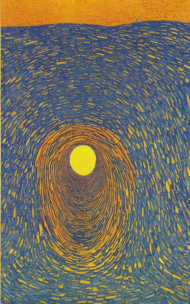 Image similar to rectangular portal gate to another world. fractal. retro minimalist art by jean giraud and van gogh