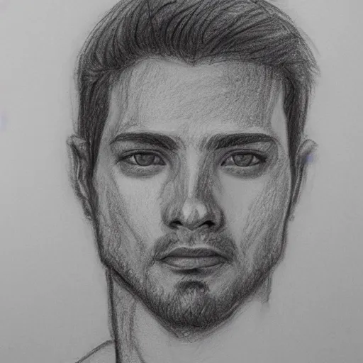 i made gigachad - Pencil sketch of the ideal male face - The