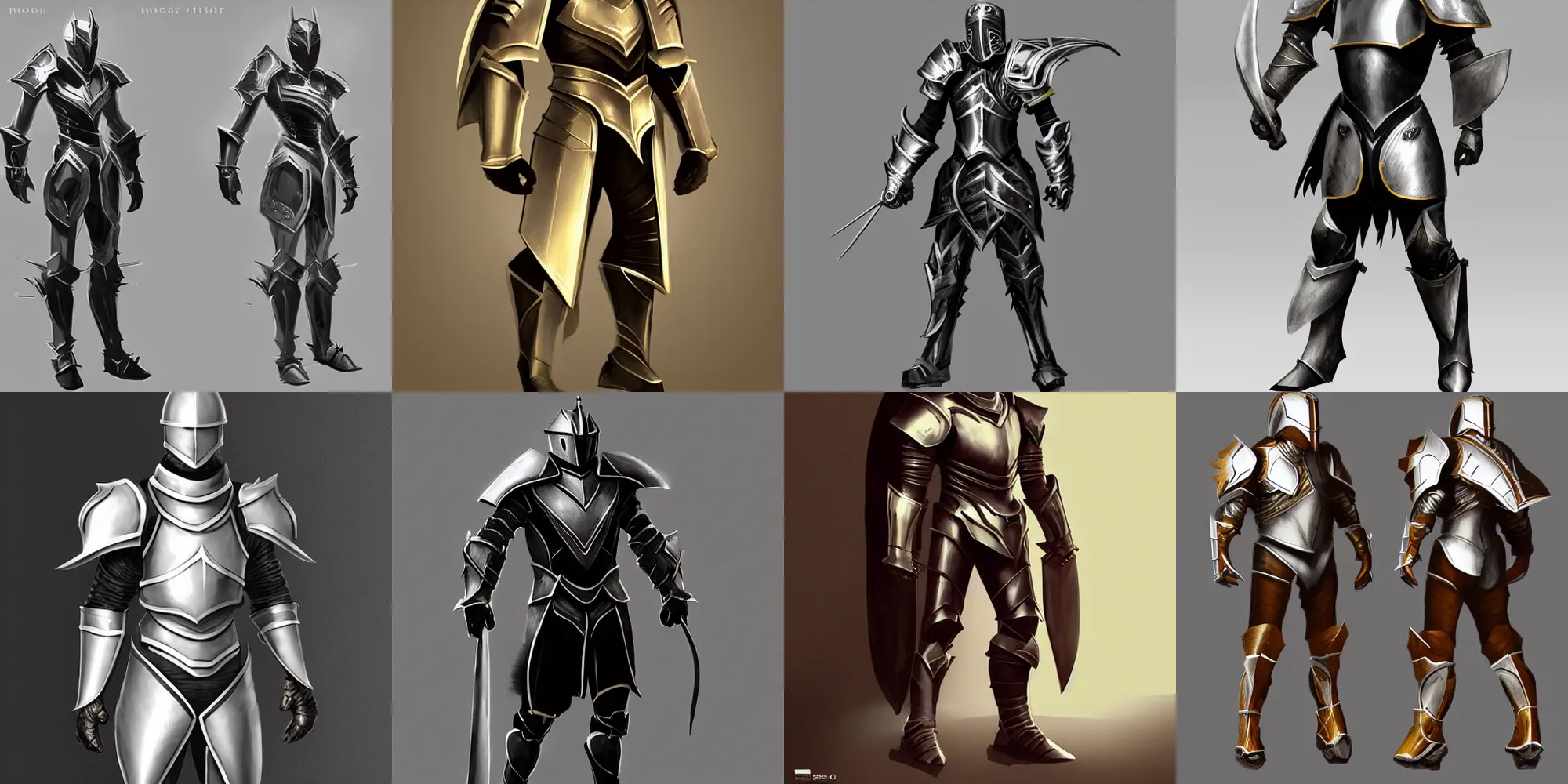 Prompt: sleek fantasy knight armor, concept art, trending on artstation
