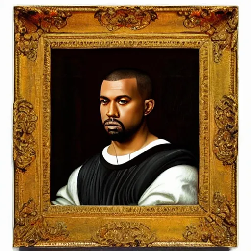 Image similar to A Renaissance portrait painting of Kanye West