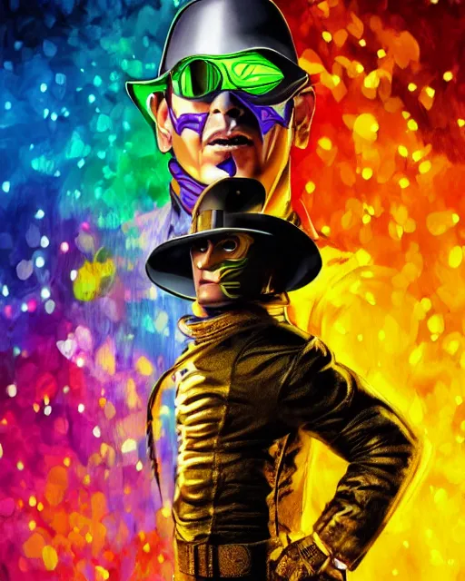 Image similar to Rey Mysterio as Willy Wonka, digital illustration portrait design, detailed, cinematic lighting, dynamic portrait