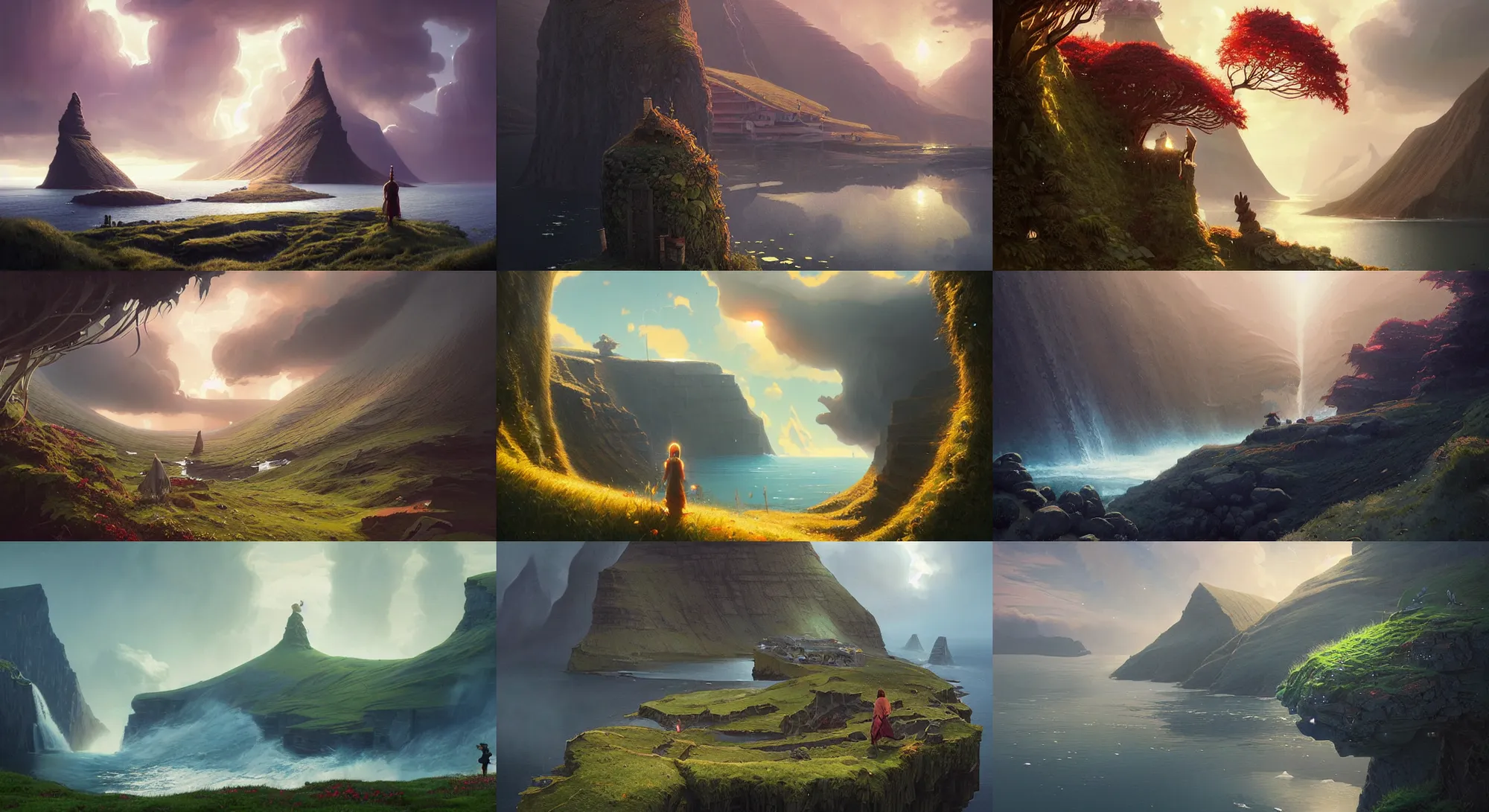 Prompt: faroe azores greenland stephen bliss, unreal engine, fantasy art by greg rutkowski, loish, rhads, ferdinand knab, makoto shinkai and lois van baarle, ilya kuvshinov, rossdraws, tom bagshaw, global illumination, radiant light, detailed and intricate environment