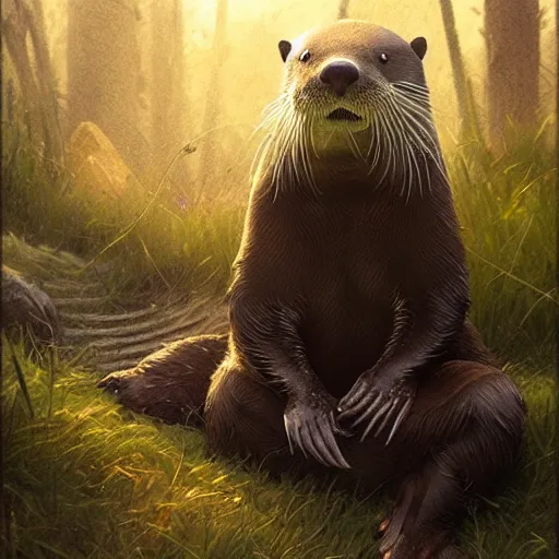 Prompt: an otter listening to music,digital art,art by greg rutkowski,trevor henderson,western comic style,photorealistic,realistic,deviantart,artstation,cg society,detailed face,hyperdetailed,amazing artwork,real photo