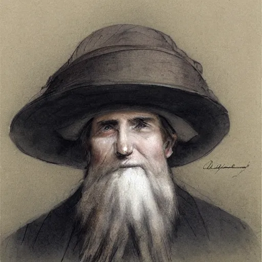 Image similar to man wearing a heavy fat stone hat high resolution, high quality, by jean - baptiste monge