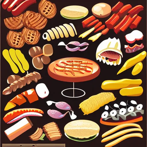 Prompt: barbeque vector art hyper realistic